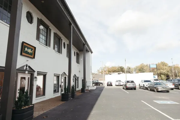 The goldfinch building and its free parking lot